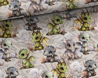Earth Dragon Baby dragon fabric Premium cotton fabric for sewing and quilting 155 cm wide