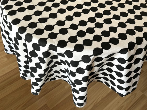 Black and White Tablecloth Scandinavian Cotton Canvas tablecloth Round Rectangular
