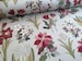 Scandinavian cotton fabric Floral Flowers Grey background/ Red - 100% Cotton - Curtain Tablecloth Home deor fabric