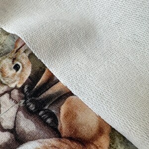 Forest animals French terry cloth knitwear fabric by the yard 160cm/63'' wide image 6