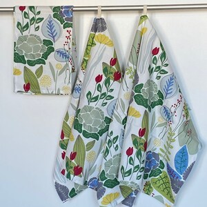 Kitchen Towel Dish Towel Tea Towel - Scandinavian Cotton fabric Floral Dishcloth