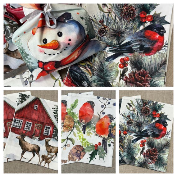 Christmas Gift bags, Cotton fabric Xmas favor bags, Gift pouch, Christmas wrapping, Christmas Sack