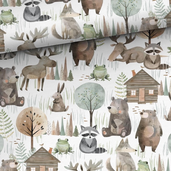 Forest Animals Into the Woods fabric Premium cotton fabric for sewing and quilting 155 cm wide