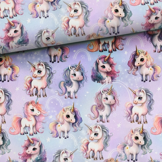 Cotton fabric Unicorns Pink Blue - 100% Cotton - Sewing fabric Quilting fabric Apparel fabric