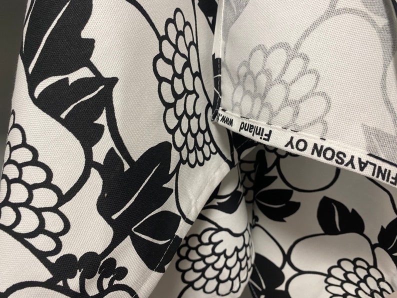 Floral Kitchen Towel Tea Towel Dish Towel Black and White Scandinavian cotton image 5