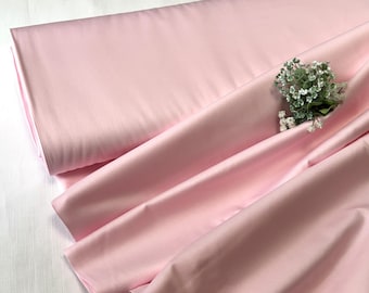 Roze effen katoensatijn, per meter, op maat gesneden - 100% katoen - 153 cm (59'') breed #291