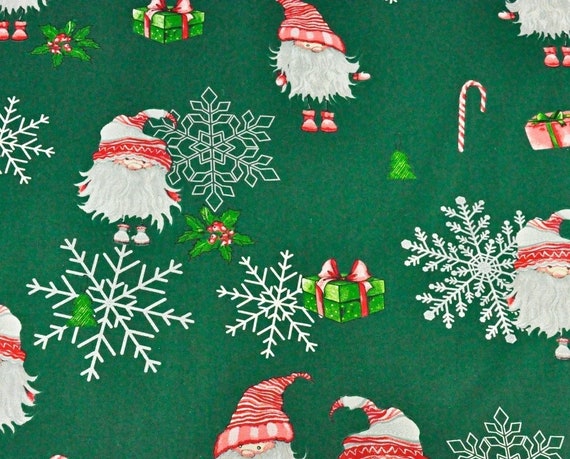 Christmas tablecloth | Table Linens | Christmas Gnomes | Red Green | Round Square Rectangle Cotton tablecloth