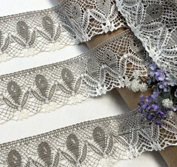 Linen Lace Trim Cluny Lace 100% linen - 2.75" (70mm) wide