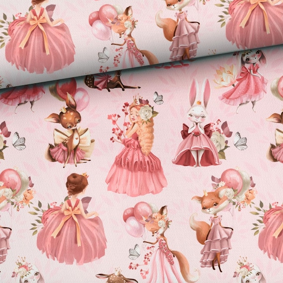 Little princess Pink Cotton fabric for sewing and quilting, 61 inches wide /155 cm