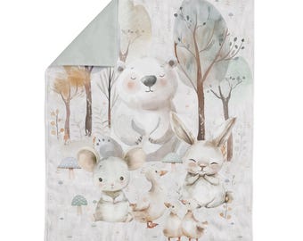Stoffen panelen Schattige babydieren Milk Forest Woodland 100% katoen