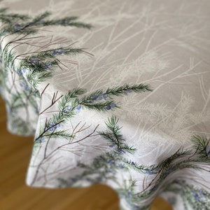 Tablecloth Table Linen Juniper Berries Plants Cotton tablecloth Round tablecloth Rectangle Tablecloth Oval Tablecloth