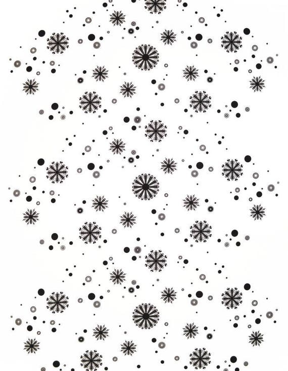 Scandinavian Cotton fabric Christmas Snowflakes - 100% Cotton - 150 cm (59 inches) wide