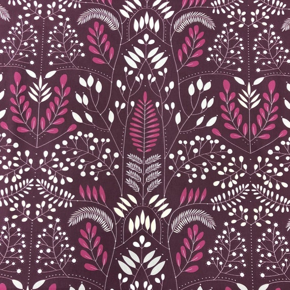 Cotton Curtain panel | Decor Cafe curtain | Kitchen valance | Valance | Floral curtain | Purple