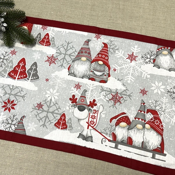 Gnome Winter Quilted Table Runner NCU0HNH705