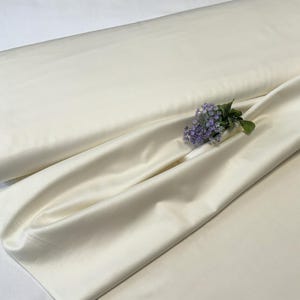 Ivory solid cotton sateen fabric, by the meter, by the yard - 100% cotton - 153 cm (59&#39;&#39;) wide
