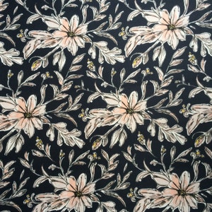 Scandinavian Flower fabric - Heavy cotton - Cotton Canvas - 150 cm (59&#39;&#39;) wide - Curtain, upholstery