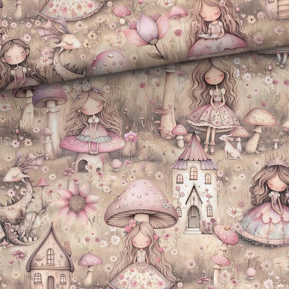 Dragon Kingdom cotton fabric for sewing and quilting 155 cm /61in wide