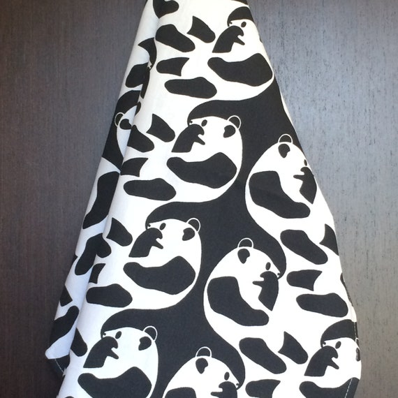 Kitchen Towel Tea Towel  Dish Towel - Scandinavian Cotton fabric Panda - 50 cm x 70 cm /19'' x 27''