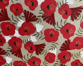 Gardine Florale Gardine Panel Dekor Cafe Gardine Küchen valance skandinavischer Baumwollstoff Rot Mohnies
