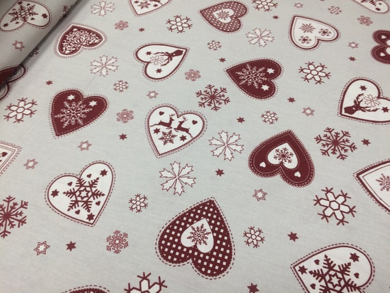 Round Tablecloth Christmas Cotton tablecloth Christmas Elk Hearts Ornaments Round 145cm/57''