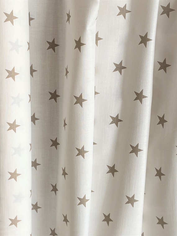 Curtains Panel Decor Cafe Cotton curtain Kitchen Valance Scandinavian cotton fabric Stars