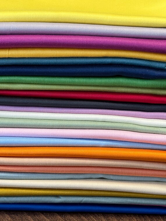 Plain cotton sateen fabric swatches 6 pcs