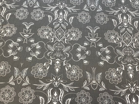 Floral Tablecloth Table Linens Acrylic coated cotton fabric Kitchen tablecloth Grey Round Rectangle Oval Tablecloth