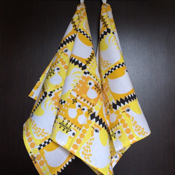 Kitchen Towel Tea Towel  Dish Towel - Scandinavian Cotton  fabric - 70 cm x 42 cm - 1 pc - 27 inches x 16.5 inches