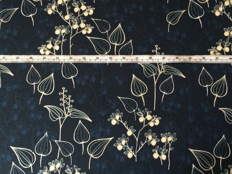 Round 148cm 58 inches Round cotton tablecloth Scandinavian cotton fabric Navy bluegold