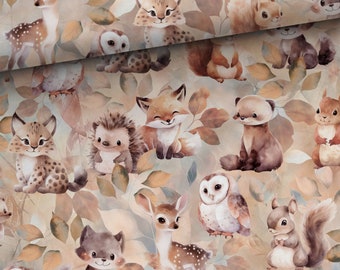 Forest Woodland baby animals fabric Premium cotton fabric for sewing and quilting 155 cm wide