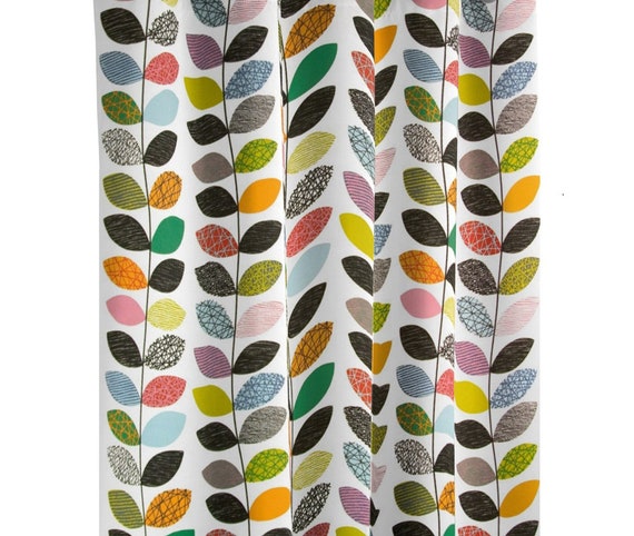 Cotton Curtain panel Cafe Curtain Kitchen Valance Leaf 60cm x 145cm/23''x57''