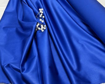 Navy Blue - Plain Cotton Stretch Sateen Fabric Dress Material - 146cm (57")  Wide - Etsy