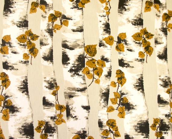 Scandinavian cotton Fabric Printed Fabric Birch Tree print Fabric Nature fabric