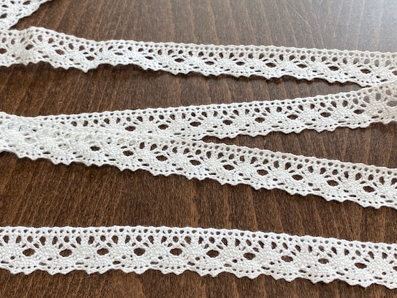 White Cotton Lace Ribbon Trim For Apparel Sewing Crocheted Lace 2cm (0.78'')
