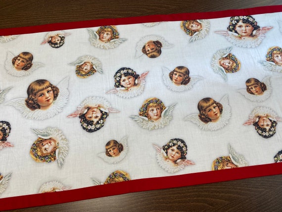 Christmas Table runner Angels Retro Table Linens  Christmas Table Decor 46cm*152cm // 18''x 60''