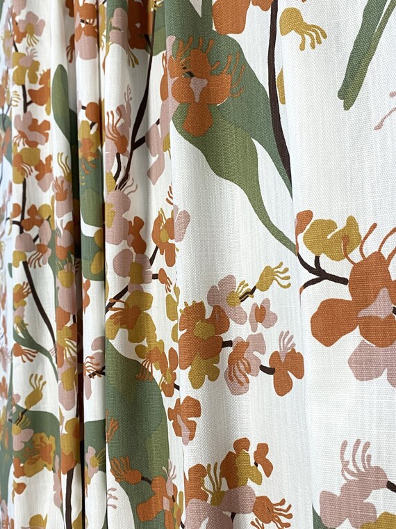 Floral Cotton Curtains Panel Plants & Flowers Drapes Cafe Kitchen Valnace