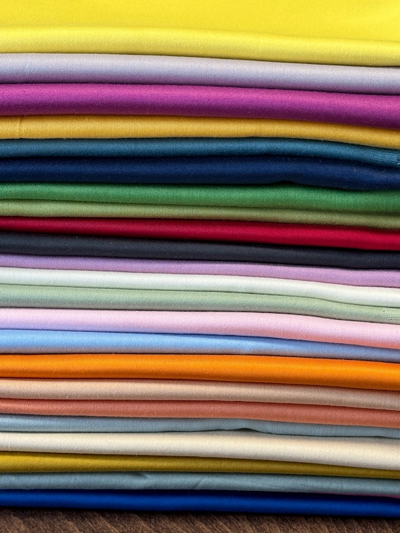 20 pcs x 0.5m Plain cotton sateen fabric 20 colors/shades