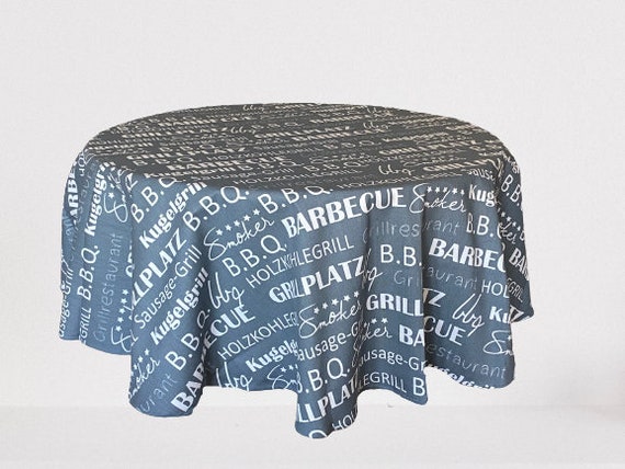 Tablecloth Kitchen tablecloth Table linens Table Top Barbecue Grill Gray Round Rectangle