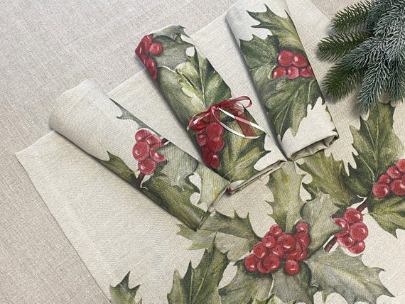 Linen Napkins Christmas Table linen Reusable napkins Table decor 47*47cm/18''x18''