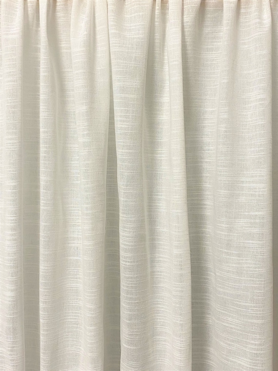 White Curtains | Semi-sheer curtains | Linen-look sheer curtains | White day curtains | Apartment Decor | Rod pocket curtains