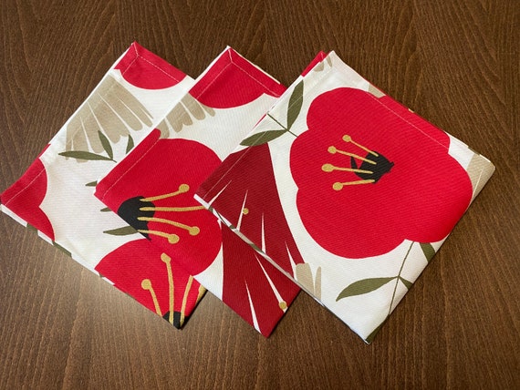 Floral Napkins Cotton napkins Linen Napkins Reusable  Handmade Scandinavian cotton fabric