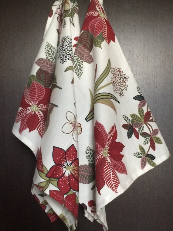 Kitchen Dish Towel Tea Towel - Cotton fabric - Floral -  45cm x 70cm / 18'' x 27.5"