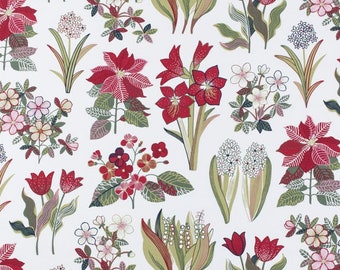 Scandinavian Cotton fabric Floral - Cotton canvas -  59 inches (150 cm) wide