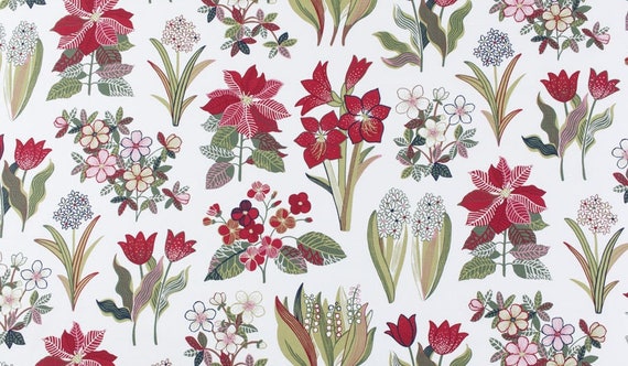 Scandinavian Cotton fabric Floral - Cotton canvas -  59 inches (150 cm) wide