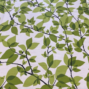 Scandinavian Cotton fabric - Spring Green Leaves Home décor fabric Decorative fabric  150 cm wide -  59 inches wide