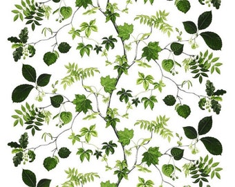 Cotton Curtain panel Decor Cafe Curtain panel Kitchen valance Green leaves Plants