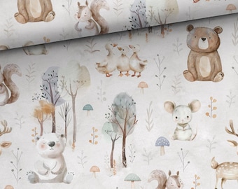 Cute baby animals fabric Milk Forest Woodland Fabric Panels for sewing and quilting