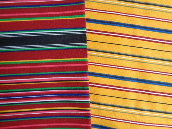 Tablecloth Table runner Table Top Scandinavian Cotton fabric Stripes - Red or Yellow - Round  Rectangle Square