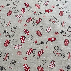 Linen tablecloth Christmas Tablecloth Mittens Table linens Round tablecloth Oval Rectangle tablecloth or Table runner