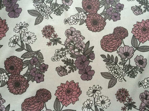 Scandinavian fabric Cotton fabric  Svanefors Floral - 150 cm wide